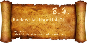 Berkovits Hannibál névjegykártya